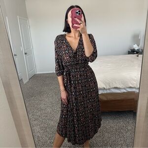 Knox rose patterned midi dress
